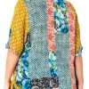Johnny Was Womens Rayon V-Neck Boho Printed Blouse-1