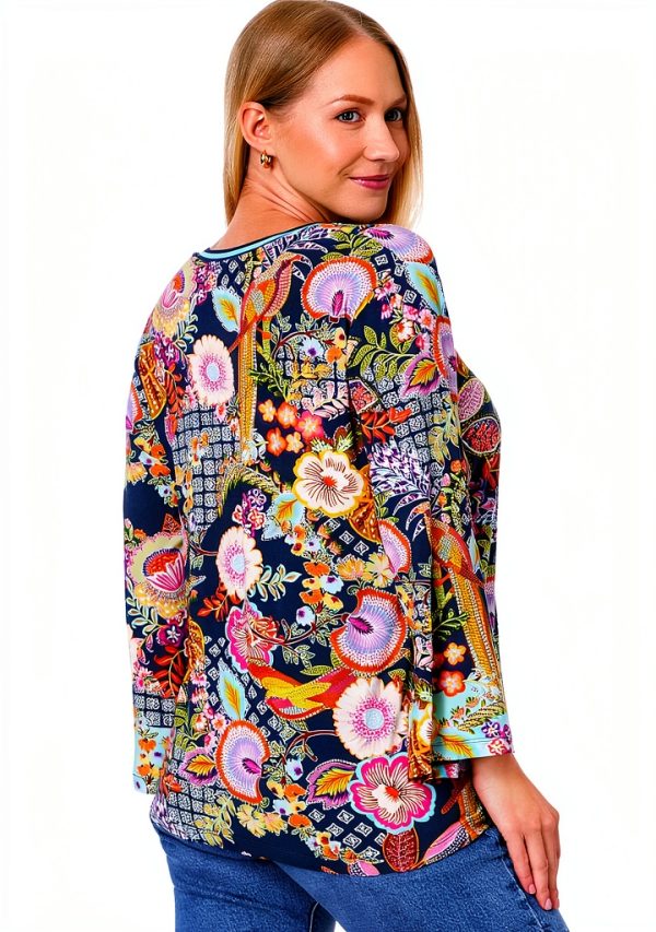 Johnny Was Womens T-Shirt Soft Stretch Fabric Multicolor-1