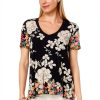 Womens T-Shirt Multi Color XX-Large Pull On Closure-0
