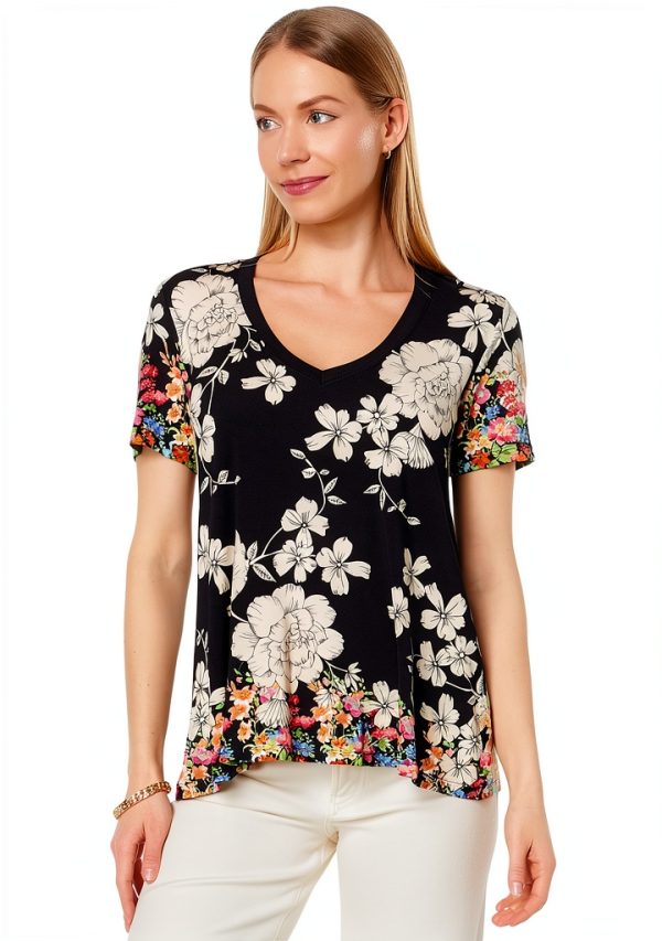 Womens T-Shirt Multi Color XX-Large Pull On Closure-0