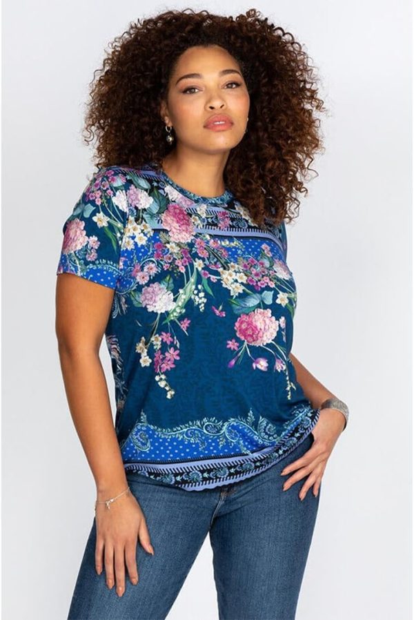 Bag Lady Collection Womens Navy Blue Rayon Spandex Blouse-3