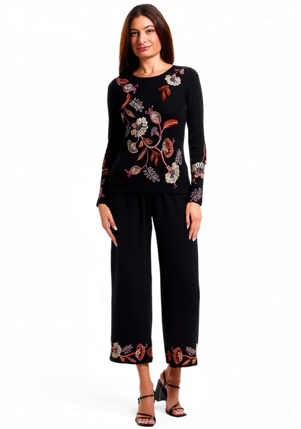 Johnny Was Womens Casual Pants Fashion Comfort Fit Black-4