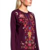 Johnny Was Womens Fashion Knit Top Aubergine T-Shirt-1