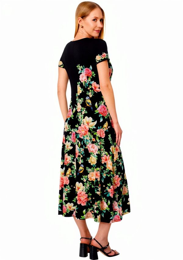 Johnny Was Womens Floral Dress Soft Stretch Fabric Multi-1
