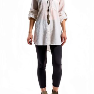 Minibee Womens Cotton Linen Shirt Long Sleeve Casual Blouse-0