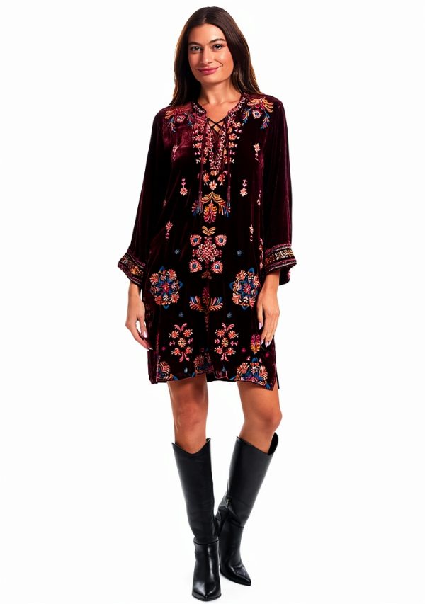 Johnny Was Velvet Dress Womens Fashion Blackberry Sizes-4