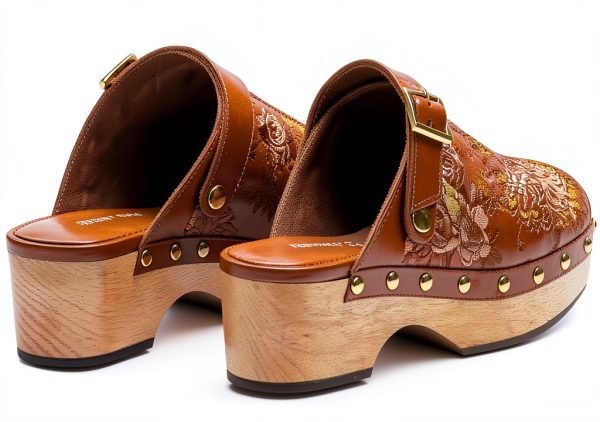 Brand Embroidery Womens Mules Hand Wash Dry Flat-2