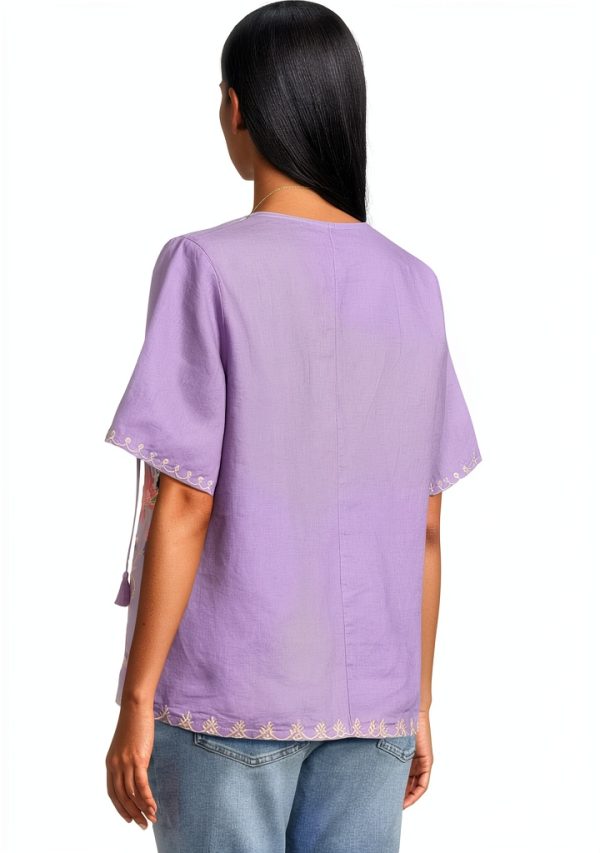 Bougainvillea Linen Peasant Blouse by Johnny Was-2