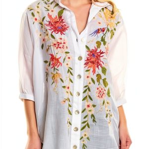 Johnny Was Womens Small White Tunic-0