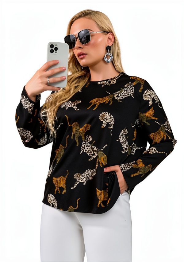 Women's Safari Print T-Shirt Bag Lady Spandex-1