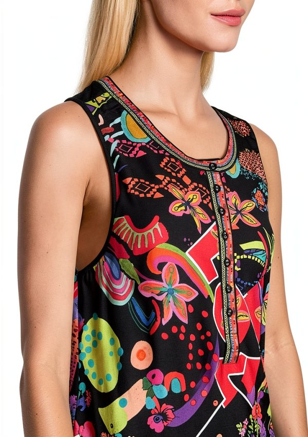Women's Floral Tank Johnny Was Rayon Sleeveless-3