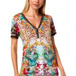 Miller Tigre Scarf Print Womens Tees by Johnny Was-0