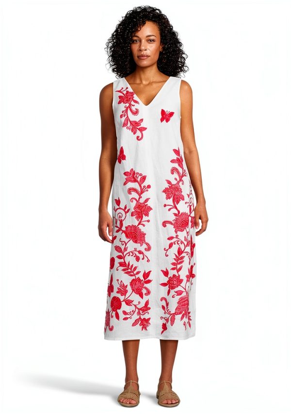 Johnny Was Womens Floral Embroidery Maxi Dress-0