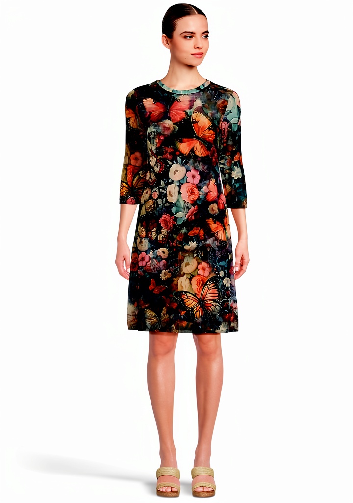 Teyros women's casual dress large size displayed on a wooden wardrobe hanger