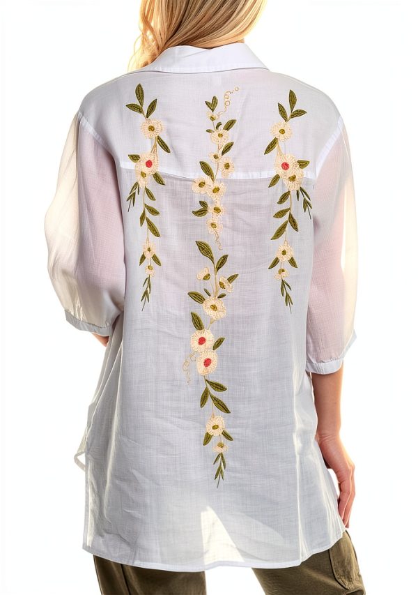 Johnny Was Womens Small White Tunic-1