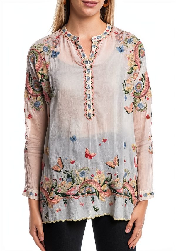 Pure Cupro Women Top Ecru XSmall Soft Lightweight-0