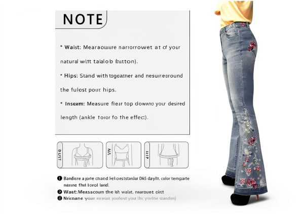 Moda Blue Vintage High Waist Flare Jeans Women’s Stretch Denim-5