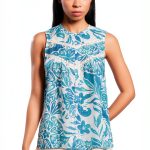 Bethany Tank Blouse by Johnny Was Women's Floral Top with Split Neck-0