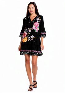 Western Kashmir Small Women's Dress by Kashmir Couture – Light Fabric-0