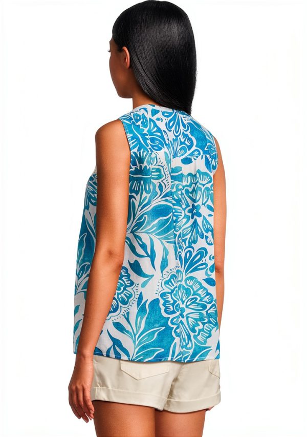 Bethany Tank Blouse by Johnny Was Women's Floral Top with Split Neck-2