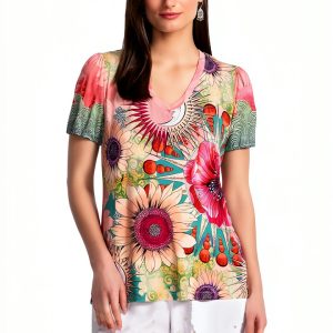 Women's Printed T-Shirt Emily by Johnny Was model T15125-4-0