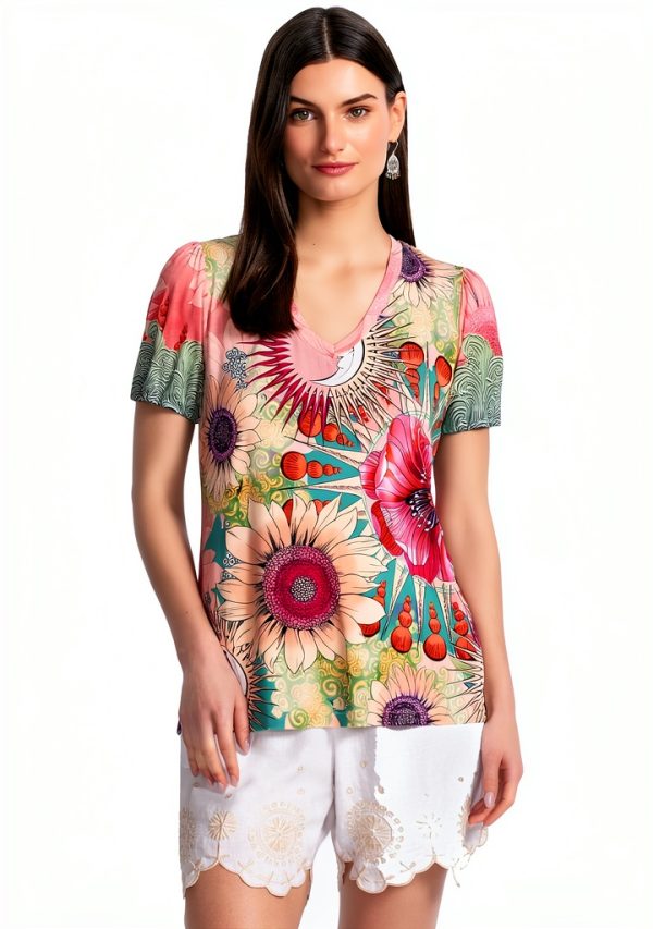 Women's Printed T-Shirt Emily by Johnny Was model T15125-4-0