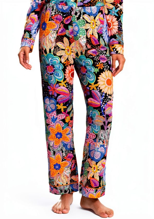 Bag Lady Womens Pajama Set MS8225C X Large Fifty Cotton Modal Floral-3