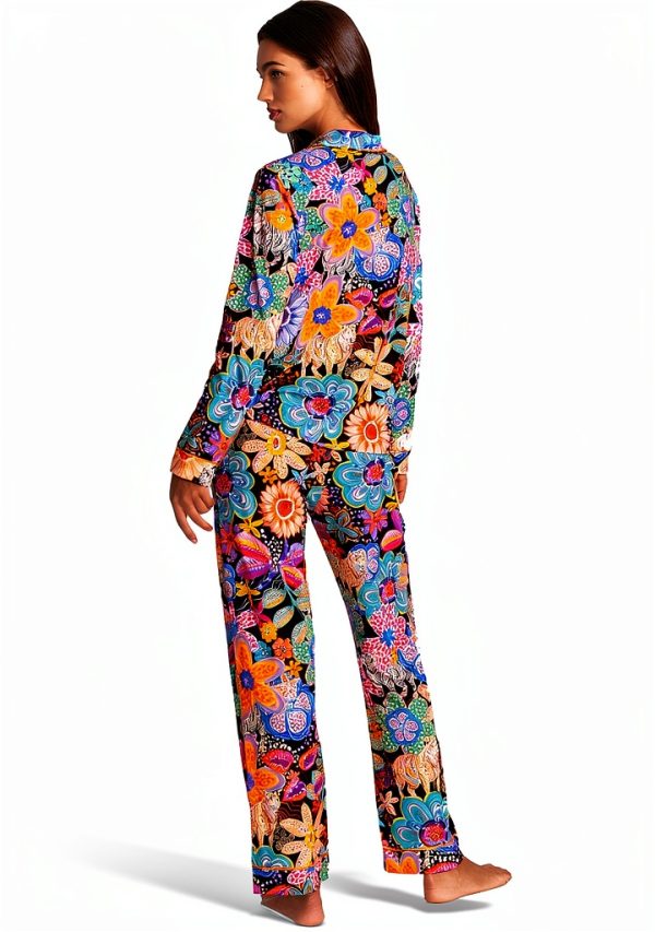 Bag Lady Womens Pajama Set MS8225C X Large Fifty Cotton Modal Floral-2