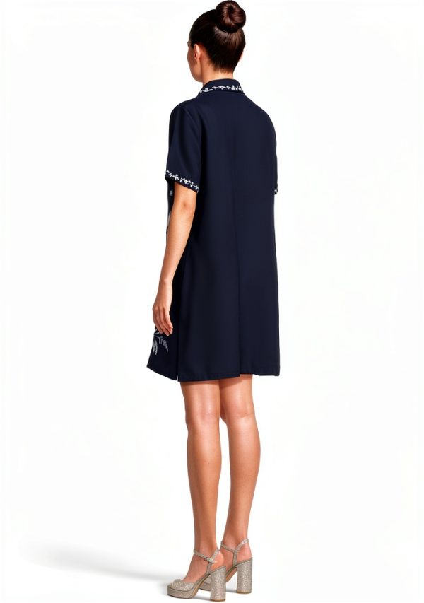 Johnny Was Women's Blue Night Linen Dress Model J38525-6 X-Large-2