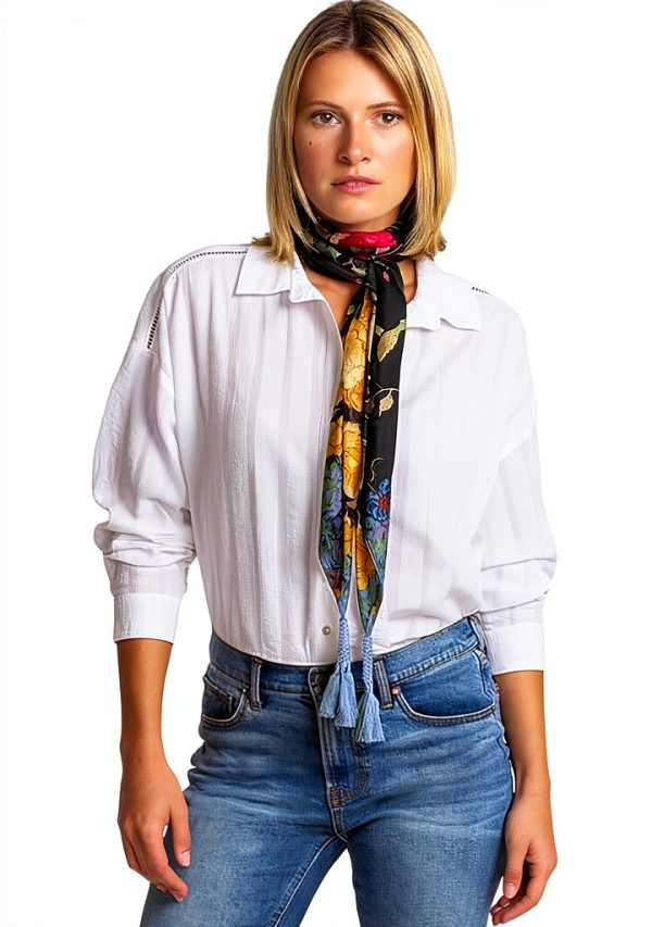 Graceful Scarf by Bag Lady Collection Women's Silk Blend 44x44 Inch-3