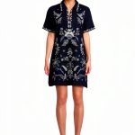 Johnny Was Women's Blue Night Linen Dress Model J38525-6 X-Large-0