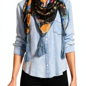 Graceful Scarf by Bag Lady Collection Women's Silk Blend 44x44 Inch-0