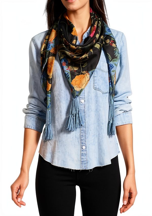Graceful Scarf by Bag Lady Collection Women's Silk Blend 44x44 Inch-0