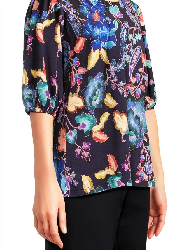 Johnny Was Women's T-Shirt Stevies Garden Model T16623-E Cotton Fit-3