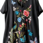 Black V-Neck T-Shirt Bag Lady Collection Women's Tee 100% Cotton XL-0