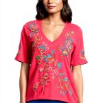 Fashion T Shirt Johnny Was Women's Raspberry Sorbet Tee-0