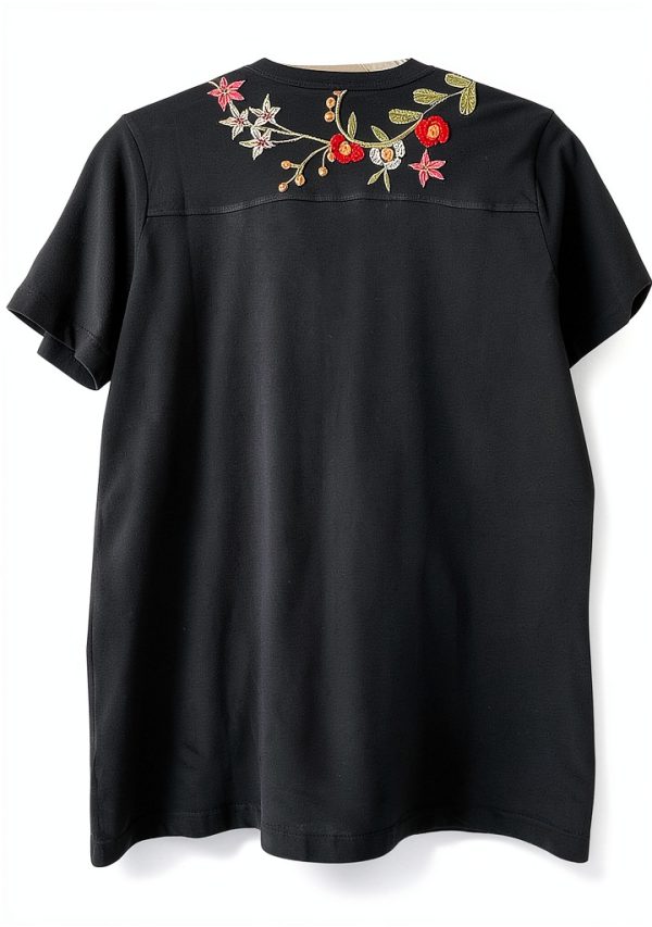 Black V-Neck T-Shirt Bag Lady Collection Women's Tee 100% Cotton XL-1