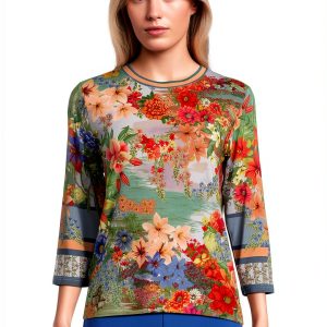 Women's T Shirt Johnny Was Asteria Soft Cotton Large Tee-0