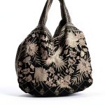 Johnny Was Othilia Black Velvet Cream White Lace Velvet Bag Handbag Purse New-0