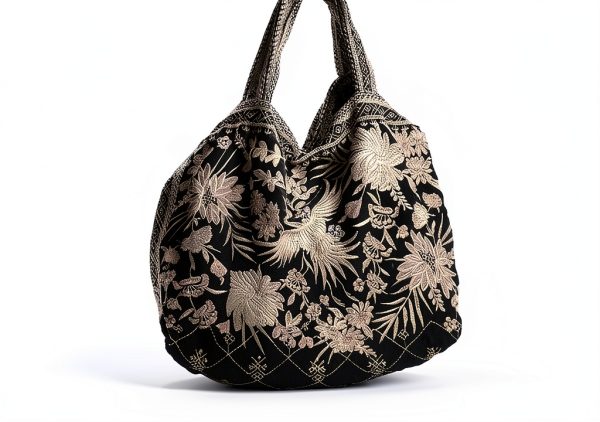 Johnny Was Othilia Black Velvet Cream White Lace Velvet Bag Handbag Purse New-0