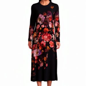 Johnny was Womens The Janie Favorite Long Sleeve Midi Dress- Beckett-0