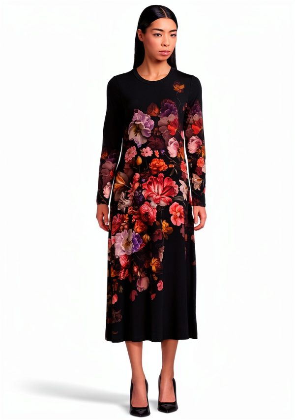 Johnny was Womens The Janie Favorite Long Sleeve Midi Dress- Beckett-0