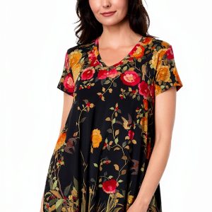 Johnny Was Graceful Drape Tunic - Large Multi-Color Fabric Drape Top-0