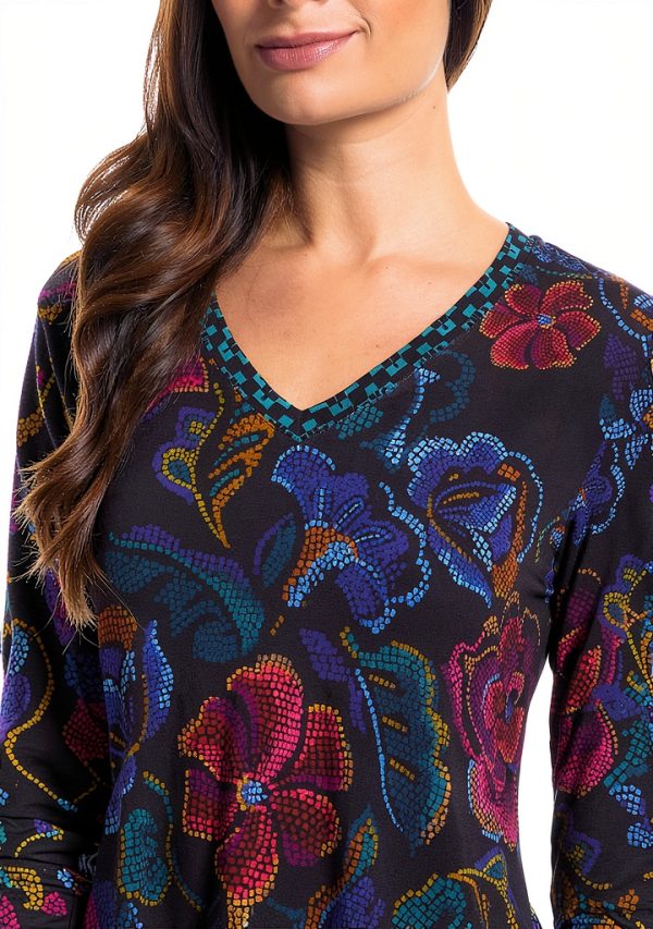 Johnny Was The Janie Favorite Long Sleeve V-Neck Swing Tee- A-3