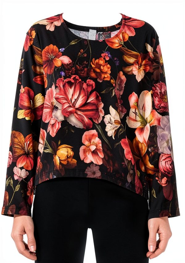 Womens Janie Sleeve Crew Neck Johnny Was Beckett Blooms-3