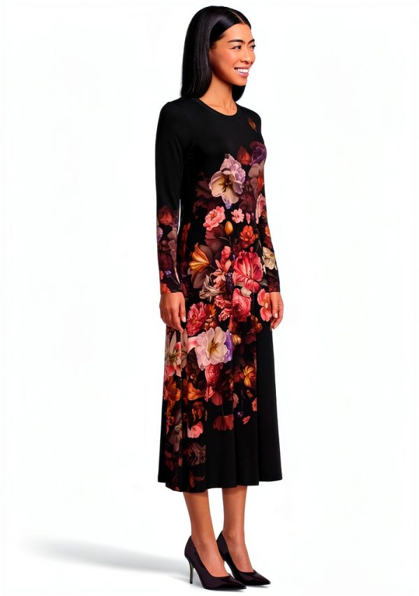 Johnny was Womens The Janie Favorite Long Sleeve Midi Dress- Beckett-1