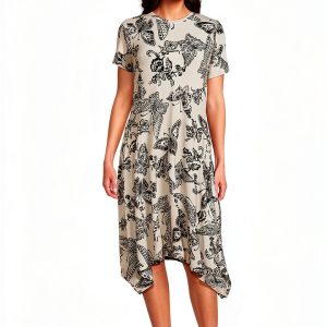 Johnny was Women's The Janie Favorite Short Hankerchief Hem Dress- Sy-0