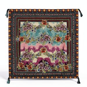 Square Scarf by Johnny Was Women's Boho Print with Tassels-0