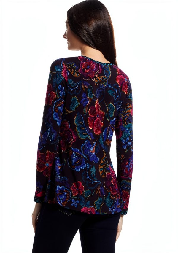 Johnny Was The Janie Favorite Long Sleeve V-Neck Swing Tee- A-2