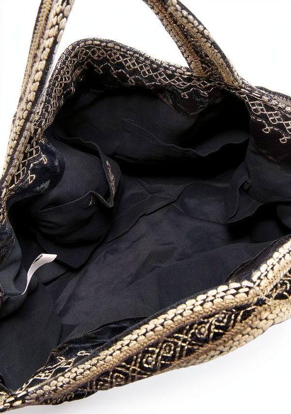 Johnny Was Othilia Black Velvet Cream White Lace Velvet Bag Handbag Purse New-2